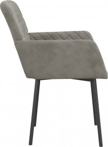 vidaXL vidaXL Krzesła stołowe, 2 szt., jasnoszare, obite aksamitem 5