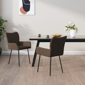 vidaXL vidaXL Krzesła stołowe, 2 szt., kolor taupe, tapicerowane tkaniną 1