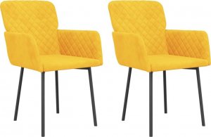 vidaXL vidaXL Krzesła stołowe, 2 szt., żółte, obite aksamitem 2
