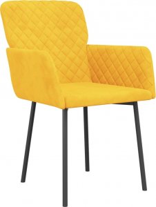 vidaXL vidaXL Krzesła stołowe, 2 szt., żółte, obite aksamitem 3