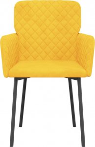 vidaXL vidaXL Krzesła stołowe, 2 szt., żółte, obite aksamitem 4