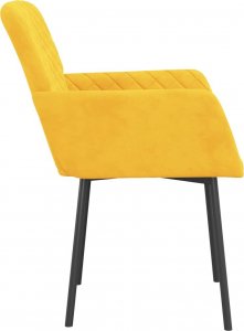 vidaXL vidaXL Krzesła stołowe, 2 szt., żółte, obite aksamitem 5