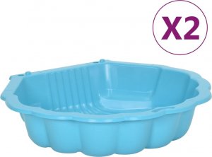 vidaXL vidaXL Piaskownice, 2 szt., niebieskie, 77x87x21 cm, plastik 1