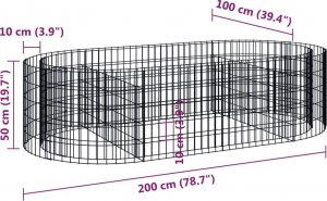 vidaXL Podwyższona donica gabionowa galwanizowane żelazo 200x100x50 cm 8
