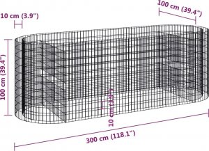 vidaXL vidaXL Podwyższona donica gabionowa galwanizowane żelazo 300x100x100cm 7