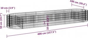 vidaXL vidaXL Podwyższona donica gabionowa galwanizowane żelazo 400x100x50 cm 8