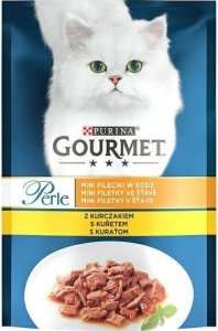 Gourmet Gourmet Perle Mini Fileciki Kurczak 85g, saszetka dla kota 1