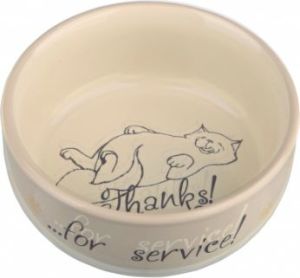 Trixie MISKI CERAMICZNE DLA KOTA Thanks for Service, 0.3 l/o 11 cm 3