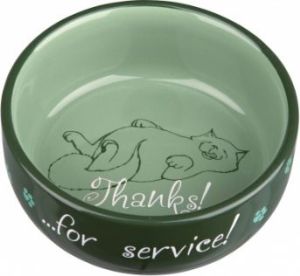 Trixie MISKI CERAMICZNE DLA KOTA Thanks for Service, 0.3 l/o 11 cm 4