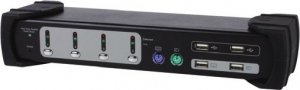 Przełącznik Equip KVM Switch Equip 4x USB/PS2 Dual Monitor schwarz mit Audio - 331544 1