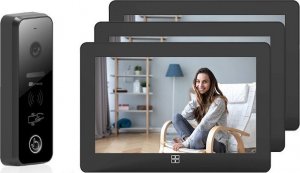 Genway Zestaw wideodomofonowy F-S7V11-2W-B 3 monitory 7" WiFi Czarny 1