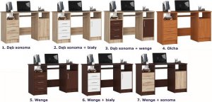 Biurko Elior Biurko dla dzieci i młodzieży dąb sonoma + biały - Delian 2X 4