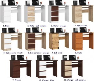 Biurko Elior Biurko dla dzieci i młodzieży dąb sonoma + biały - Miren 3X 4