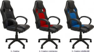 Krzesło biurowe Elior Czarno-czerwony fotel obrotowy do pracy i grania - Iveros 5