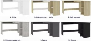 Biurko Elior Merfis 3X Szare 140 cm x 120 cm 6