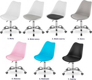 Krzesło biurowe Elior Różowe dziecięce krzesło obrotowe - Fernis 4