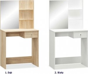 Elior Biała toaletka z lustrem szufladą i półkami - Weri 4