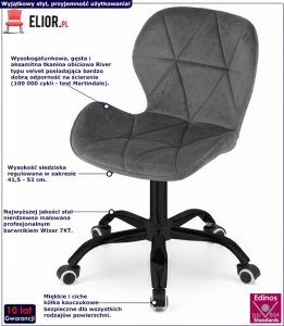 Krzesło biurowe Elior Renes 5X Szare 2