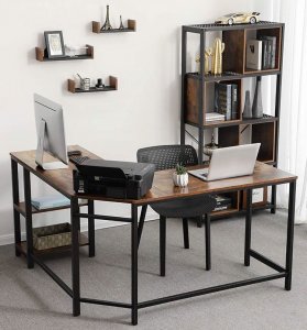 Biurko Elior Wagacio Brązowe 138 cm x 138 cm 3