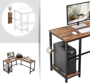 Biurko Elior Wagacio Brązowe 138 cm x 138 cm 6