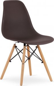 Elior Brązowe minimalistyczne krzesła do salonu 4szt. - Naxin 4S 1