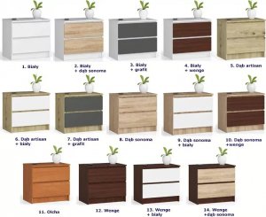 Elior Minimalistyczna komoda z szufladami dąb sonoma + biały - Parin 3X 5