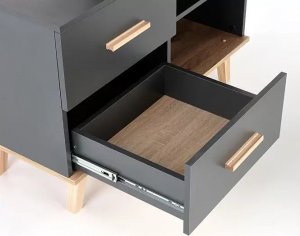 Biurko Elior Espen Antracytowe 165 cm x 60 cm 6