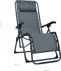 Elior Szare składane krzesło tarasowe  Rovan 10