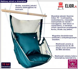 Elior Huśtawka brazylijska do ogrodu ecru - butelkowa zieleń - Merko 3