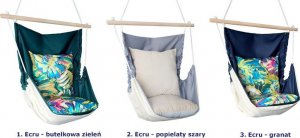 Elior Huśtawka brazylijska do ogrodu ecru - butelkowa zieleń - Merko 5