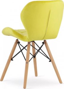 Elior Zestaw 4szt. żółtych welurowych krzeseł - Zeno 4S 3