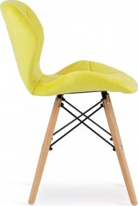 Elior Zestaw 4szt. żółtych welurowych krzeseł - Zeno 4S 4