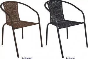 Elior Czarny fotel ogrodowy typu bistro - Merisa 4