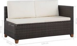 Elior Rattanowy 4-częściowy zestaw wypoczynkowy brązowy  Nolan 11