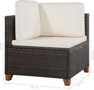 Elior Rattanowy 4-częściowy zestaw wypoczynkowy brązowy  Nolan 12