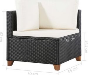 Elior Rattanowy 4-częściowy zestaw wypoczynkowy czarny  Nolan 11