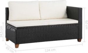 Elior Rattanowy 4-częściowy zestaw wypoczynkowy czarny  Nolan 13