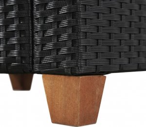 Elior Rattanowy 4-częściowy zestaw wypoczynkowy czarny  Nolan 8