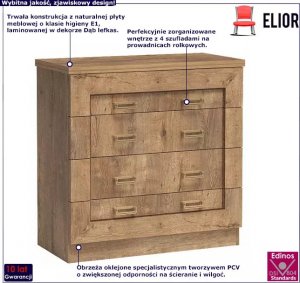 Elior Komoda z szufladami dąb lefkas - Tilda 2X 2