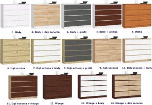 Elior Klasyczna komoda z szufladami wenge - Dalmos 3X 4