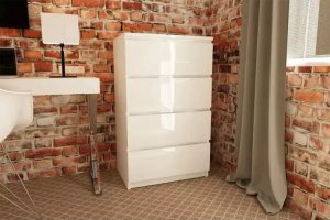 Elior Biała komoda w połysku do salonu - Ranti 4X 3