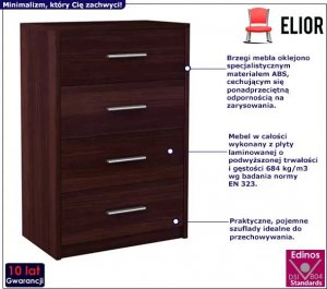 Elior Komoda z szufladami do sypialni wenge - Migres 3X 3