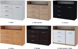 Elior Komoda z szufladami i półkami do salonu wenge - Migres 4X 4