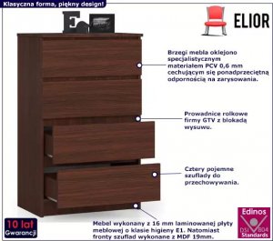 Elior Komoda z szufladami do biura wenge - Ranti 3X 2