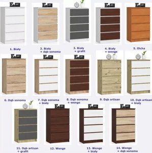 Elior Komoda z szufladami do biura wenge - Ranti 3X 5