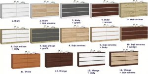 Elior Skandynawska komoda z gładkim frontem dąb sonoma - Olin 3X 5