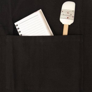 Orion Fartuch kuchenny z kieszonką bawełniany wiązany czarny serduszka 4