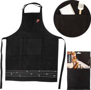 Orion Fartuch kuchenny z kieszonką bawełniany wiązany czarny serduszka 6