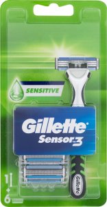 Gillette Gillette Sensor3 maszynka + 6 wkład&oacute;w Sensitive 1