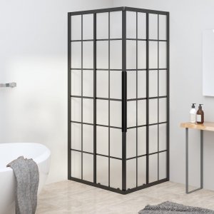 vidaXL vidaXL Kabina prysznicowa, mrożone szkło ESG, 90x70x180 cm, czarna 1